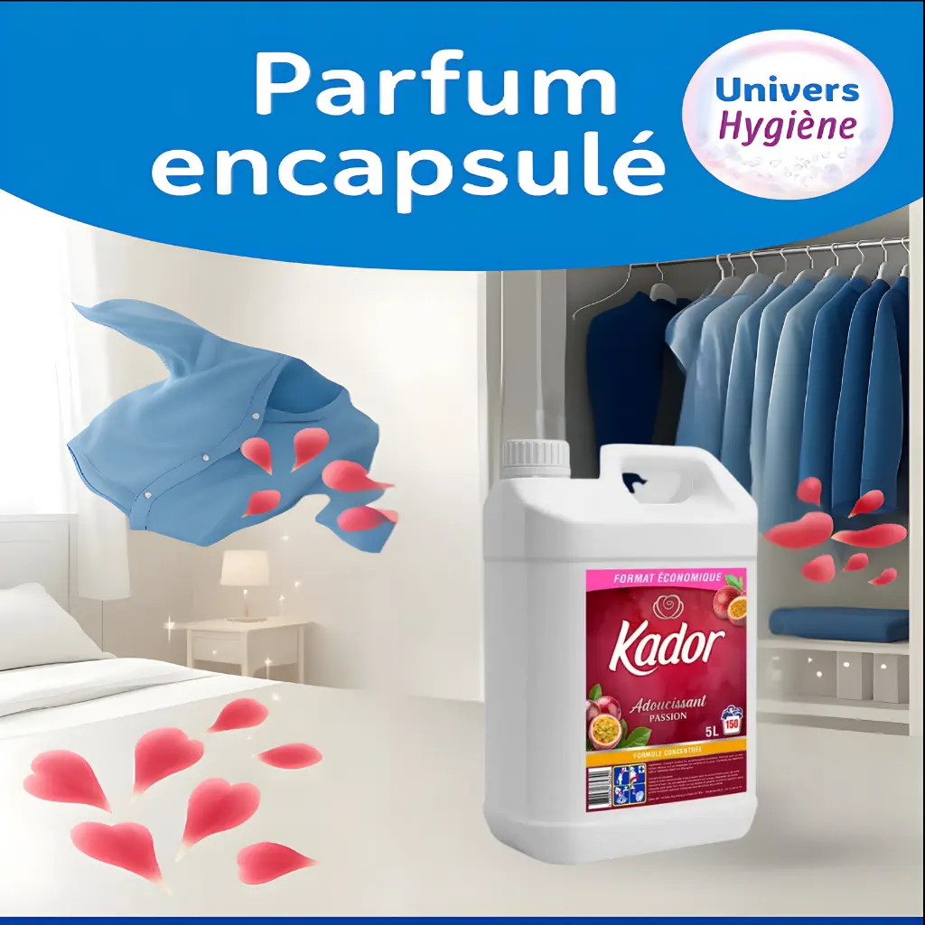 Adoucissant 5 litres KADOR Passion (équivalent Soupline baiser de fleurs) Ma boutique