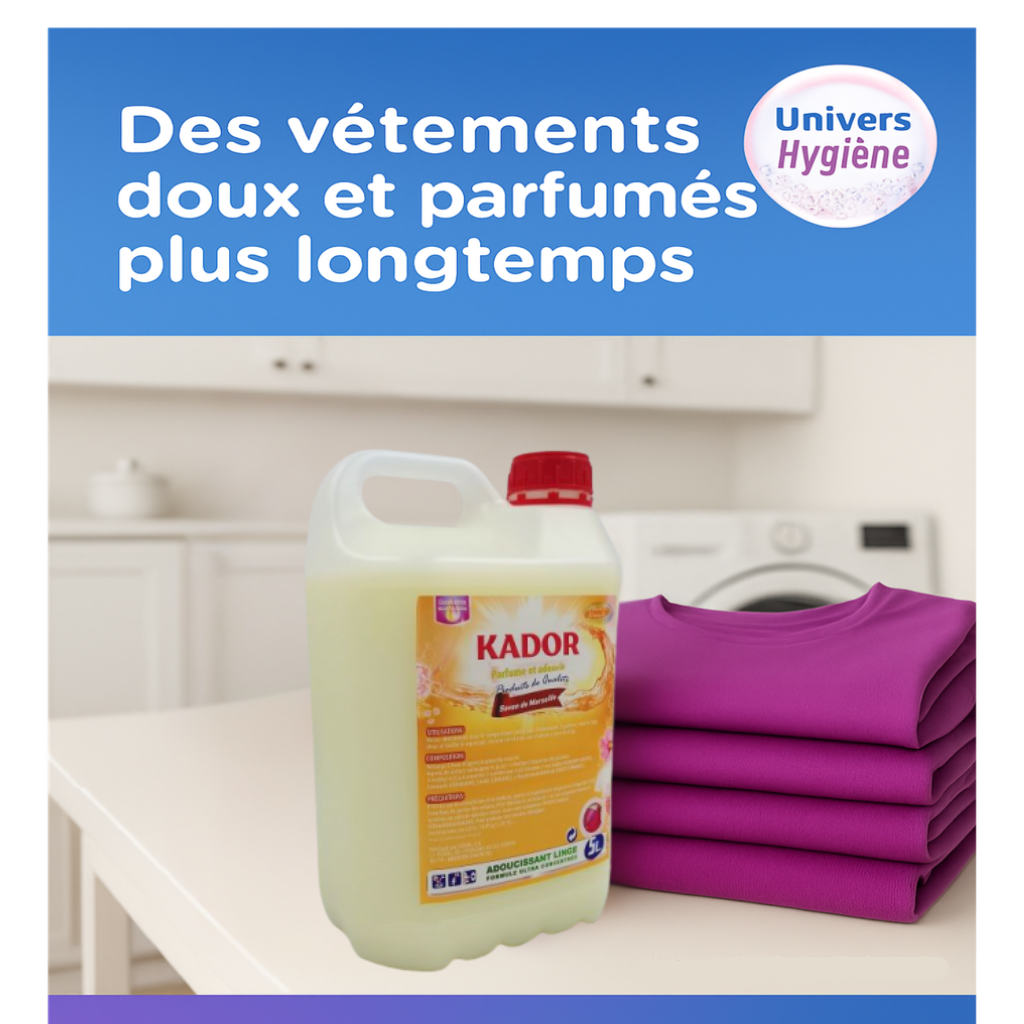 Adoucissant 5 litres KADOR Savon de Marseille (équivalent Soupline) Ma boutique