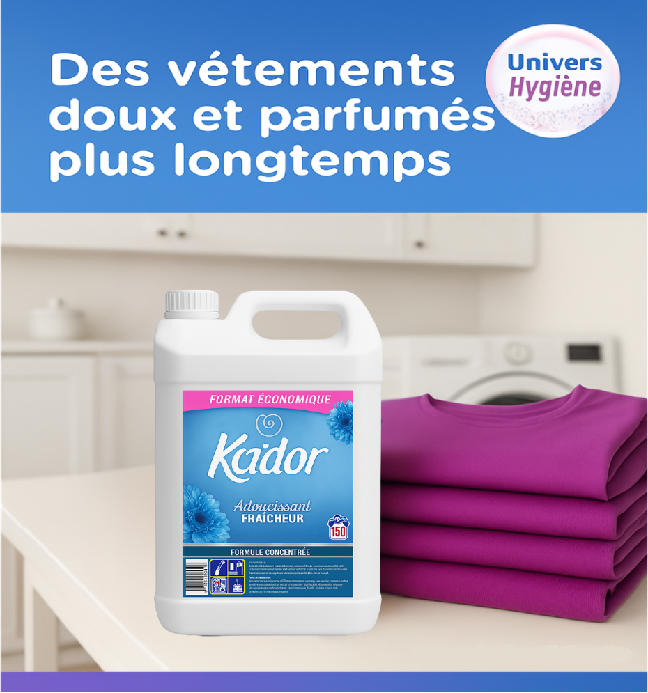 Adoucissant 5 litres KADOR Fraîcheur (équivalent Lenor envolé d'air) Ma boutique