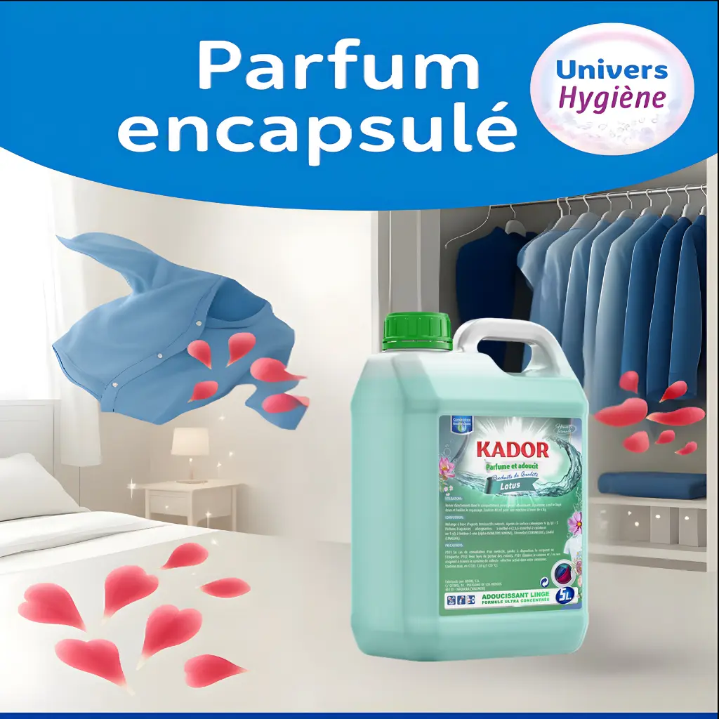 Adoucissant 5 litres KADOR Lotus (équivalent Lenor fleurs de lotus) Ma boutique